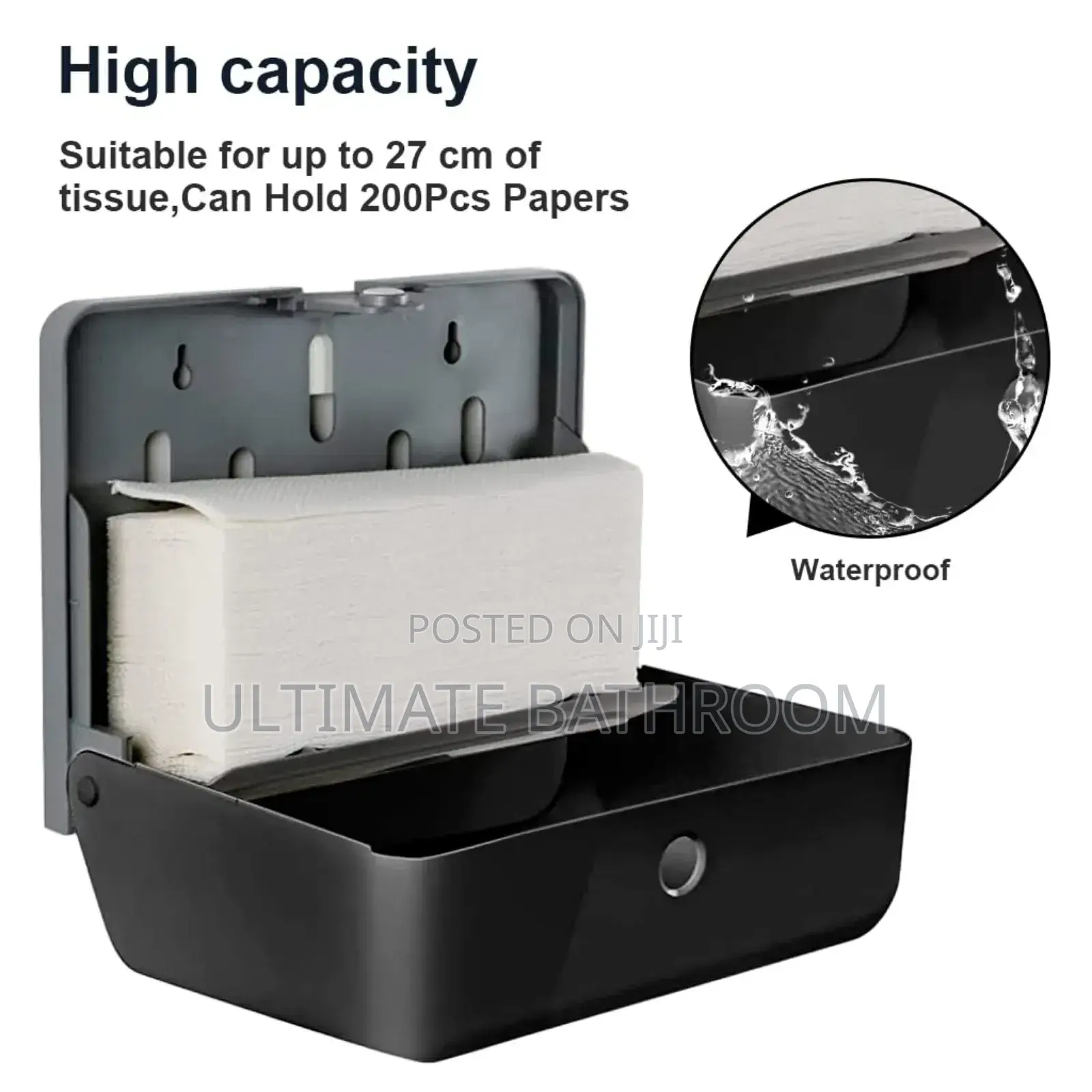 Black Tissue Paper Towel Dispenser