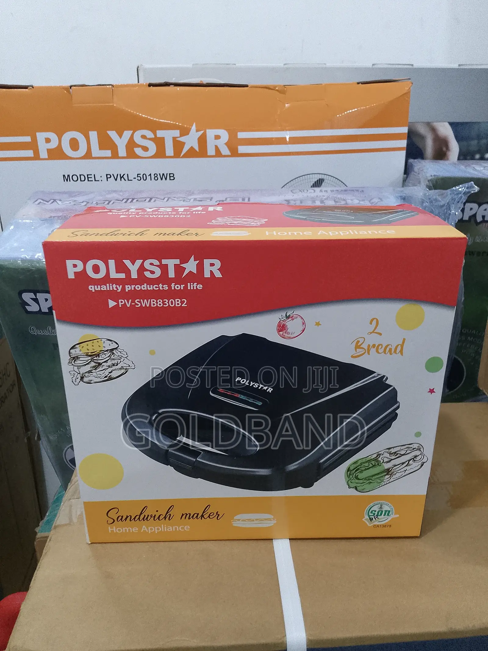 Polystar 2 Slices Realiable Sandwich Maker Pv-Swb830b2