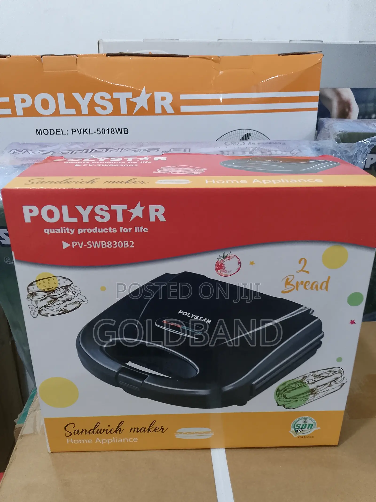 Polystar 2 Slices Effortless Sandwich Maker Pv-Swb830b2
