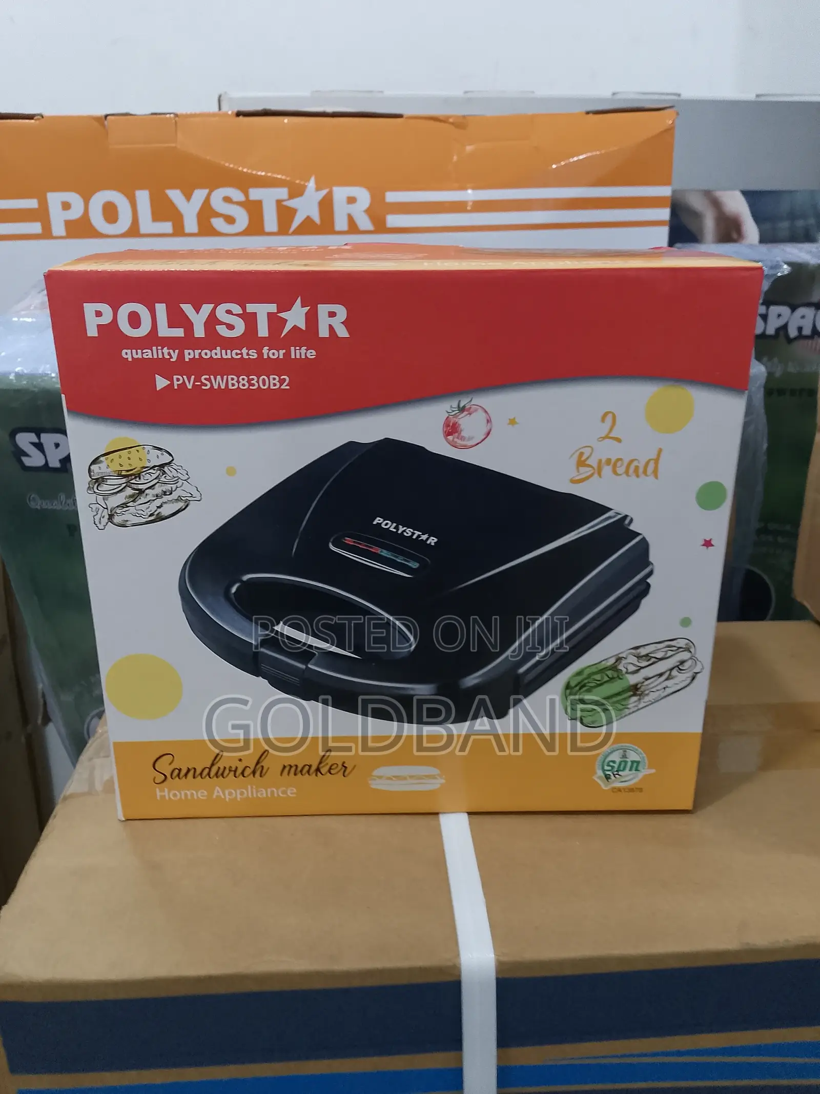 Polystar 2 Slices Sandwich Maker for Toasting Pv-Swb830b2