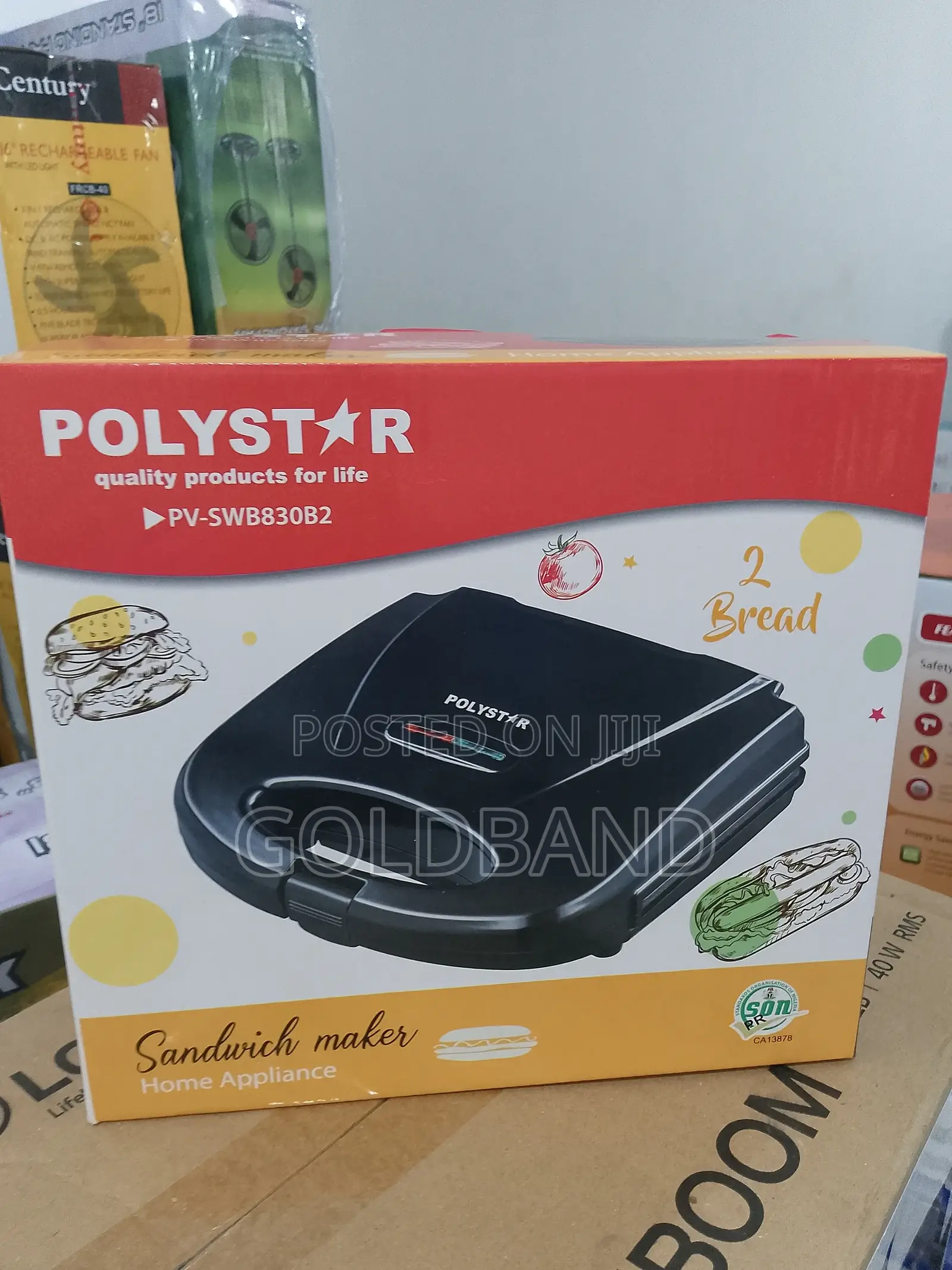 Polystar 2 Slices Sandwich Maker for Toasting Pv-Swb830b2