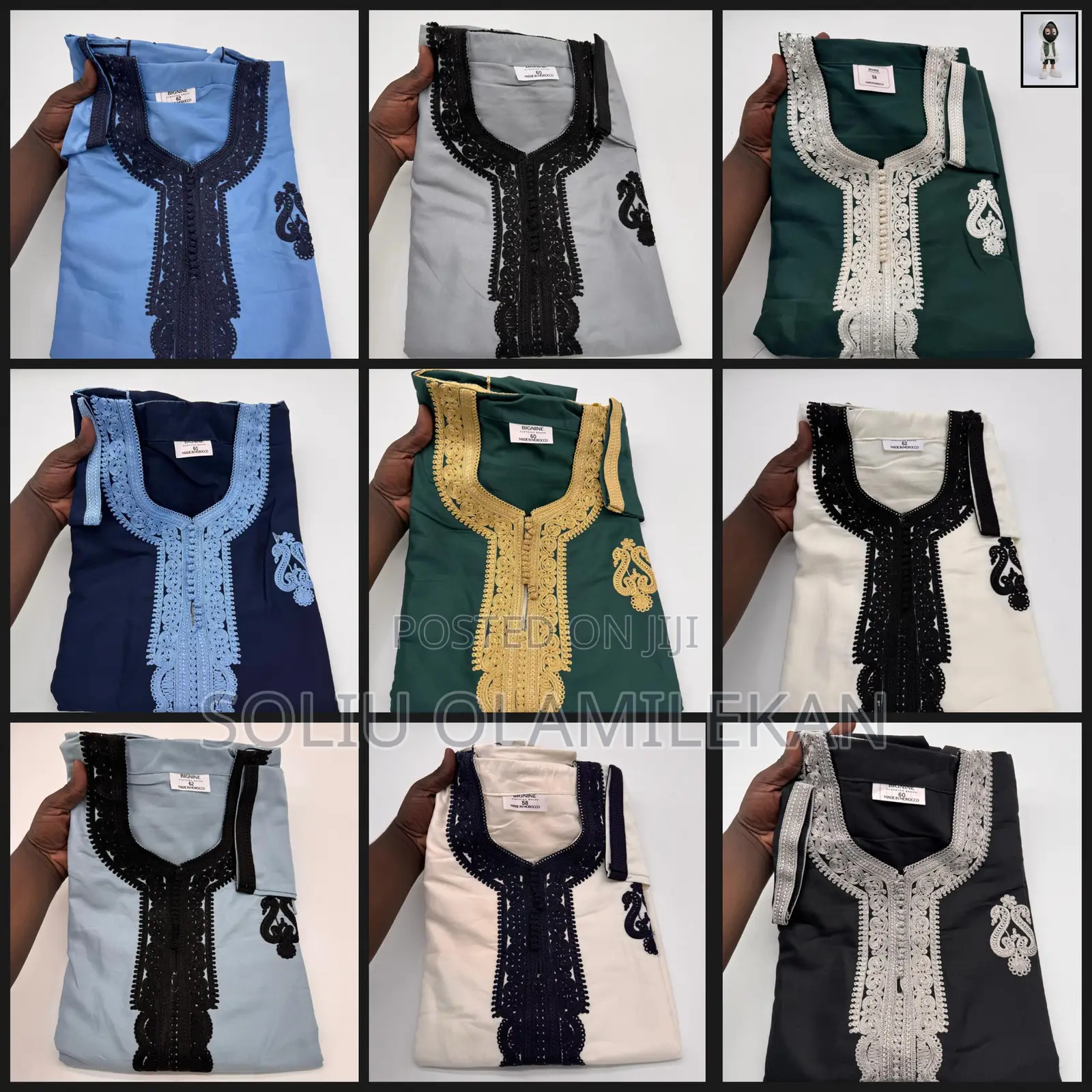 Moroccan Gandouras Jalabia Zip