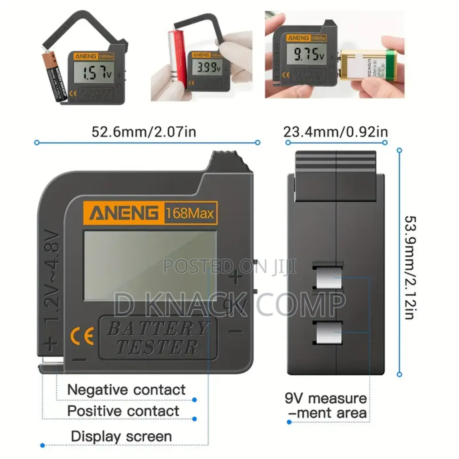 Aneng 168max Digital Lithium Battery Capacity Tester LCD
