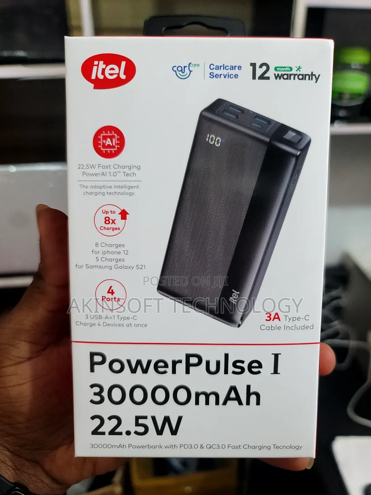 Itel 30000mah Type-C Output Fast Charging Power Bank