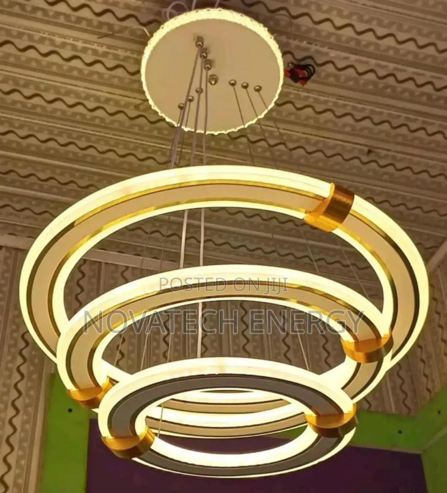 Triple Ring Chandelier Led Light