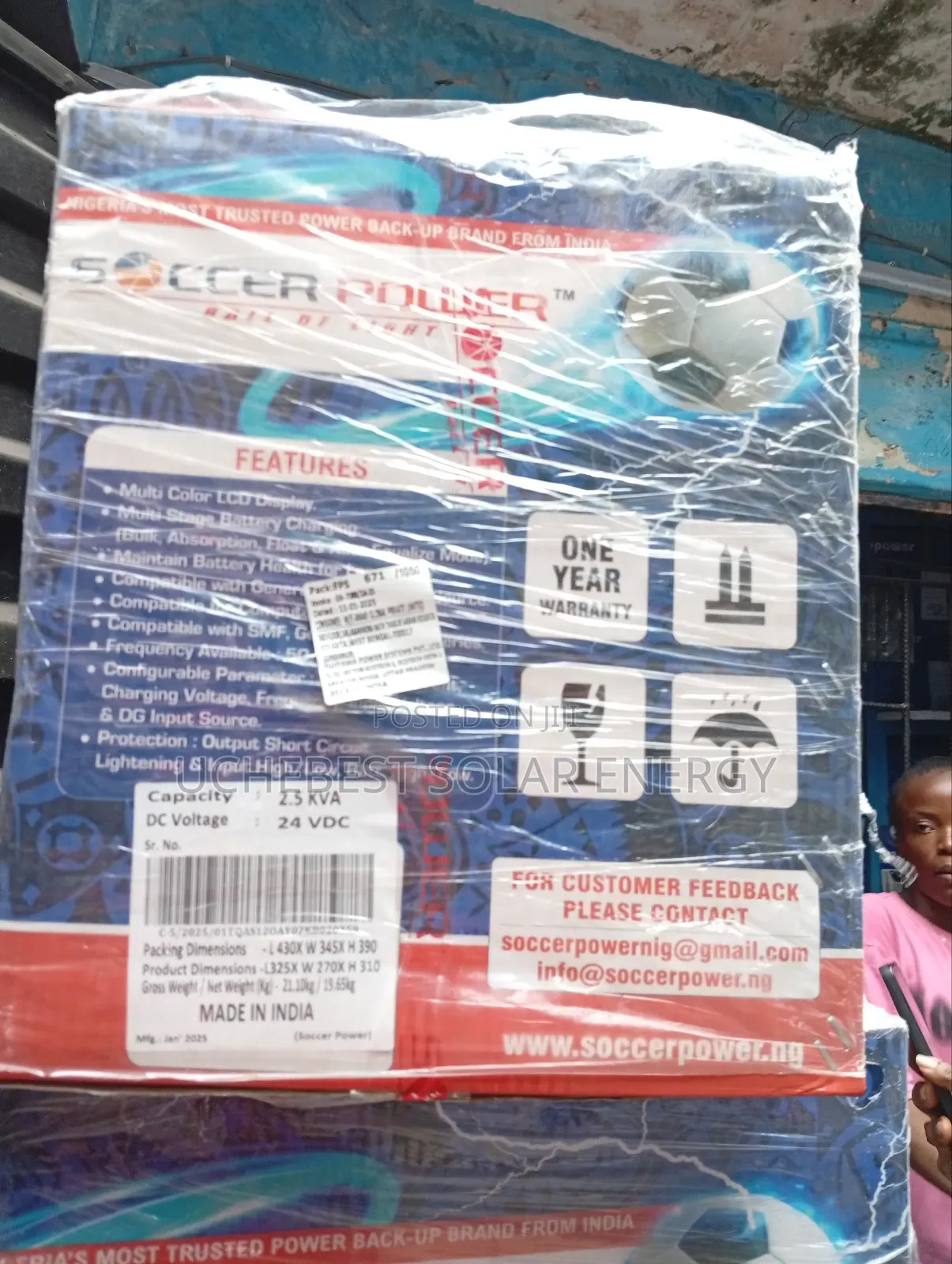 2.5kva/24v Soccer Power Pure Sun Wave Solar Inverter