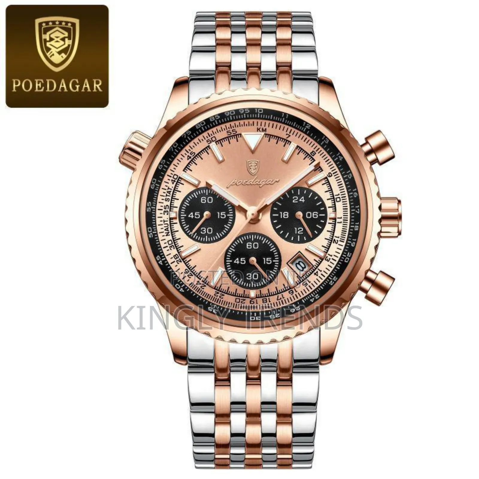 Poedagar Stainless Wristwatch With Gifts