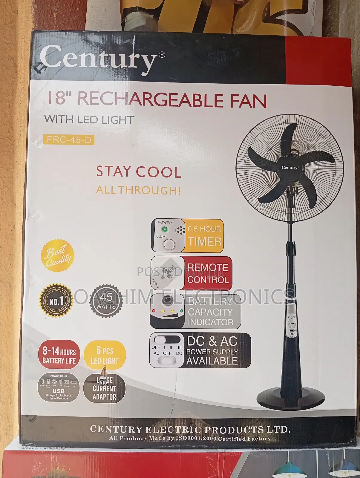 Century Rechargeable Fan