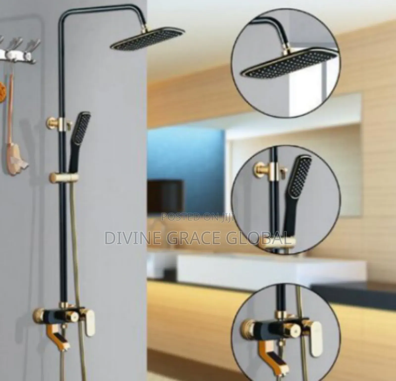 Black and Gold Shower