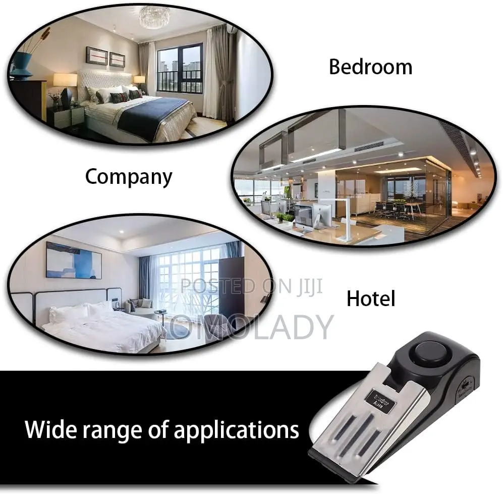 Door Stop Alarm, Adjustable Sensitivity Door Wedge Alarm,