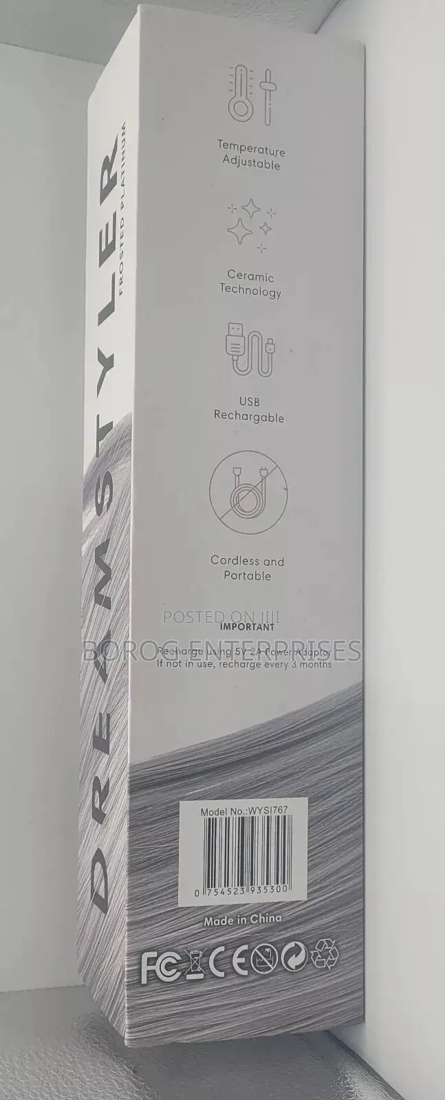 Wylera Frosted Platinum Cordless Hair Straightener - Wys1767