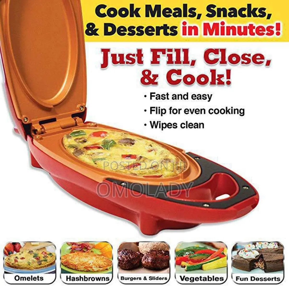 Red Copper 5-Minute Chef Electric Meal Cooker