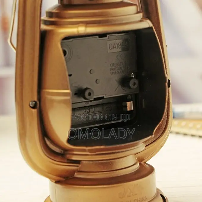 Portable Bedside Alarm Clock Vintage Kerosene Lamp Shaped
