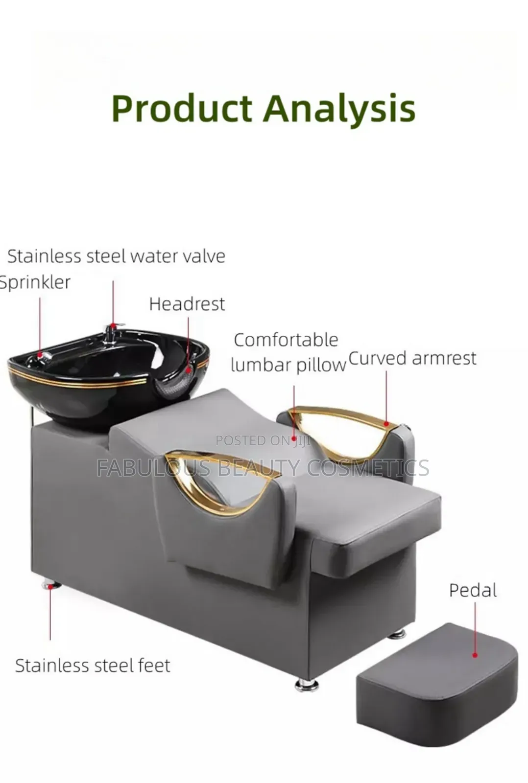 Professional Shampoo Washing Salon Bowl Sink Chair Table
