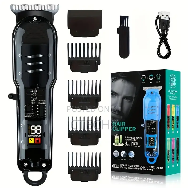 Usb Rechargeable Electric Hair Clipper With LCD Display