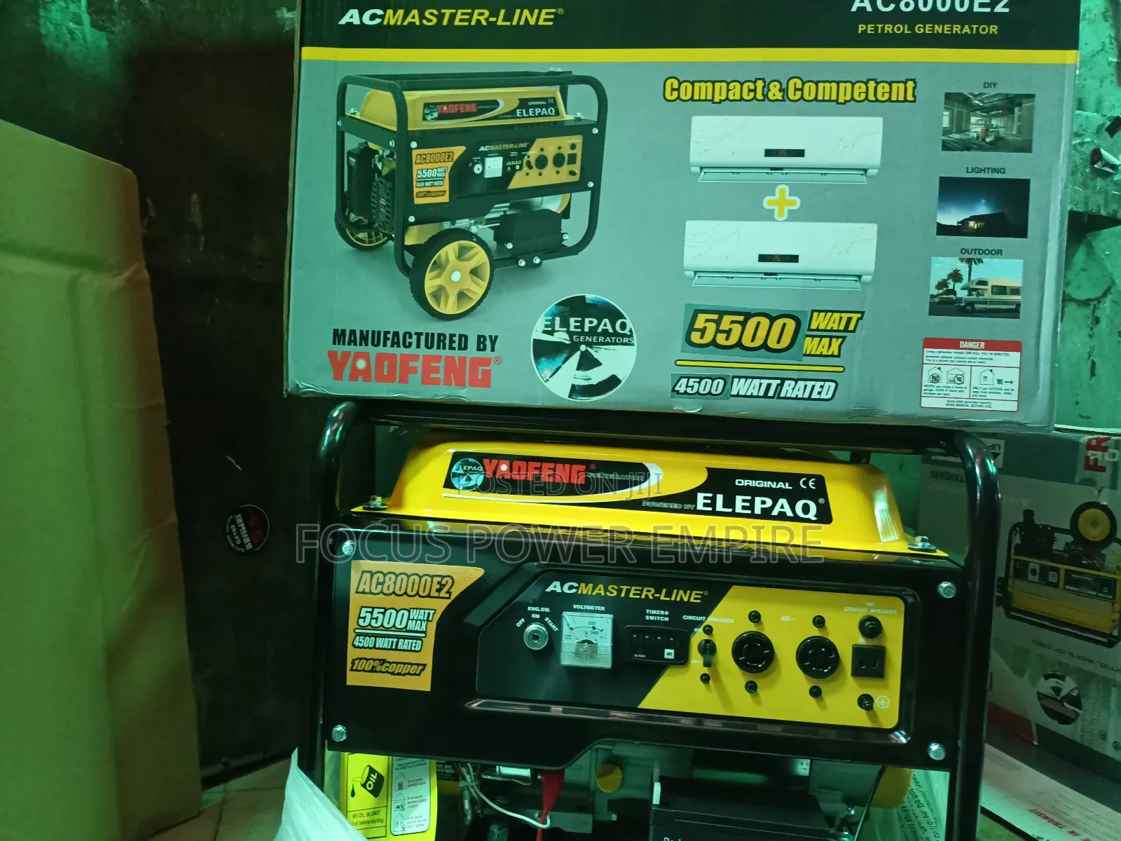 Original 5.5kva Elepaq Ac Master Silent Noisy  Copper Coil
