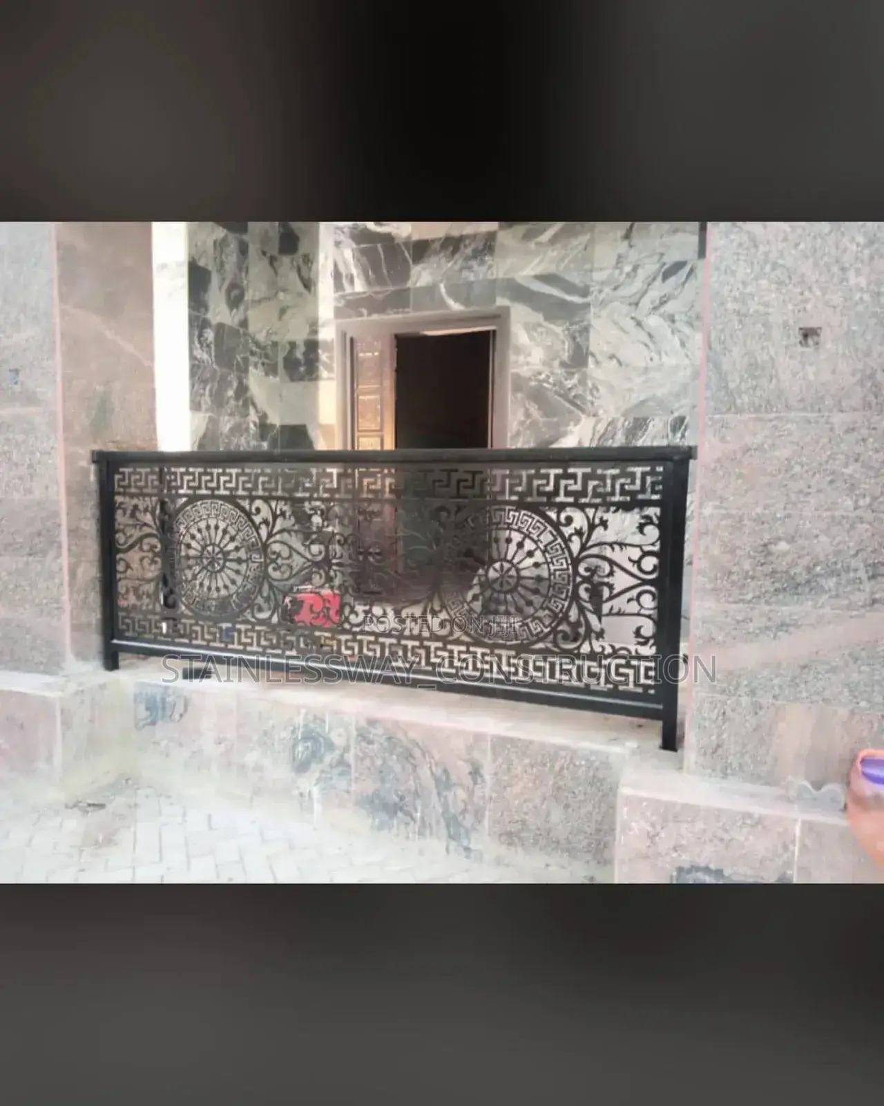 Laser Cut Staircase Black Handrails