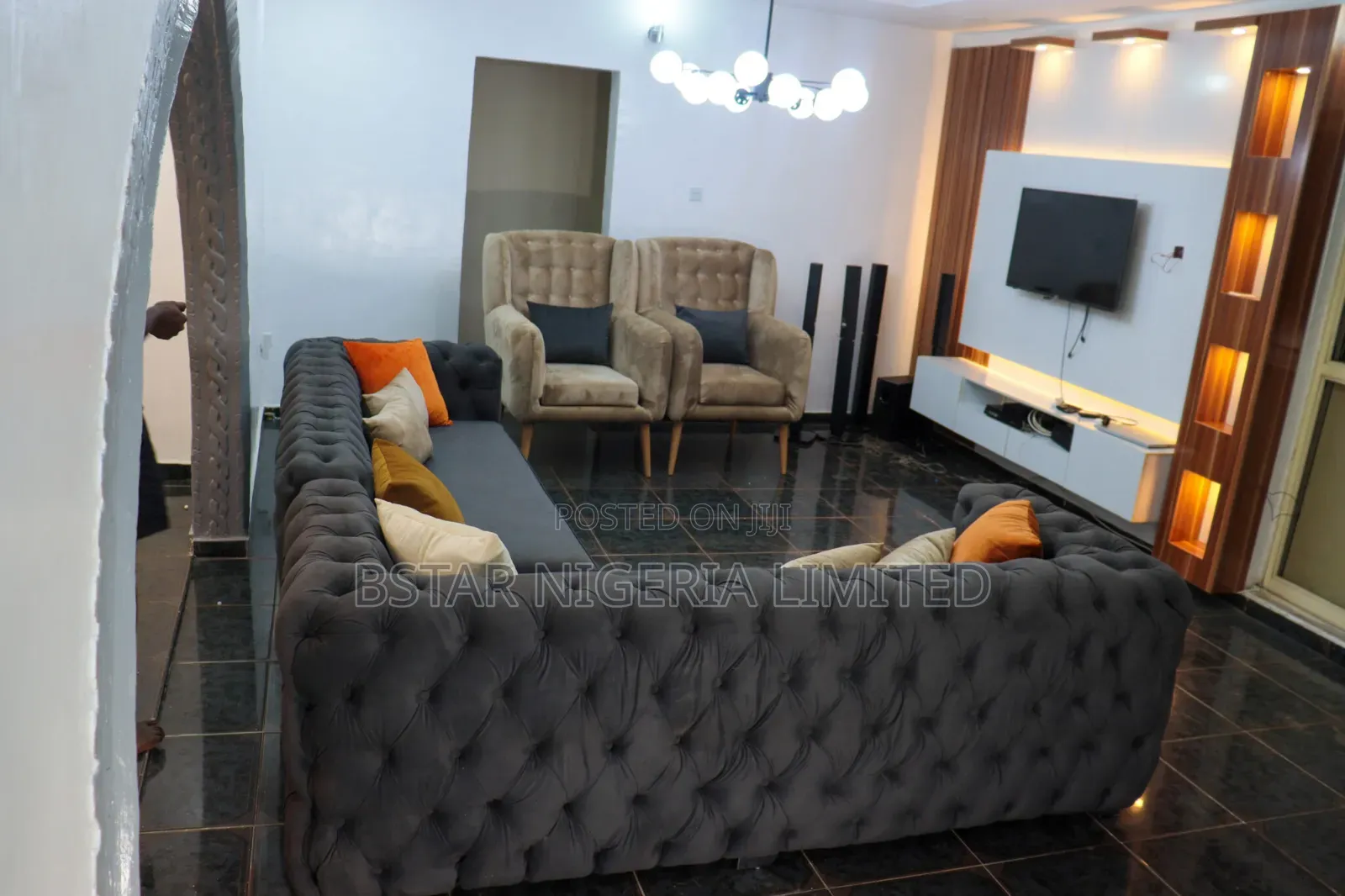 Complete 7seater Set Lshape and 2singles Sofa Chair