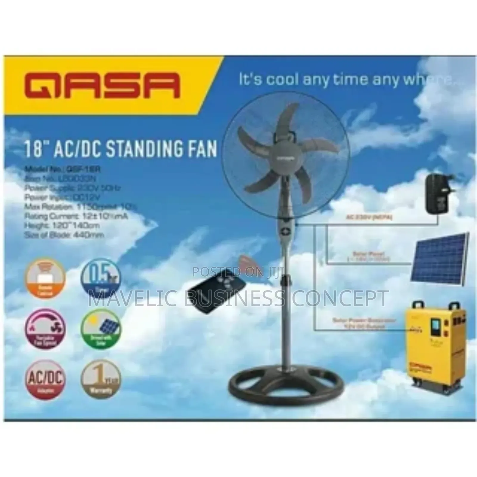 Qasa 18 Inches Ac/Dc Standing Fan