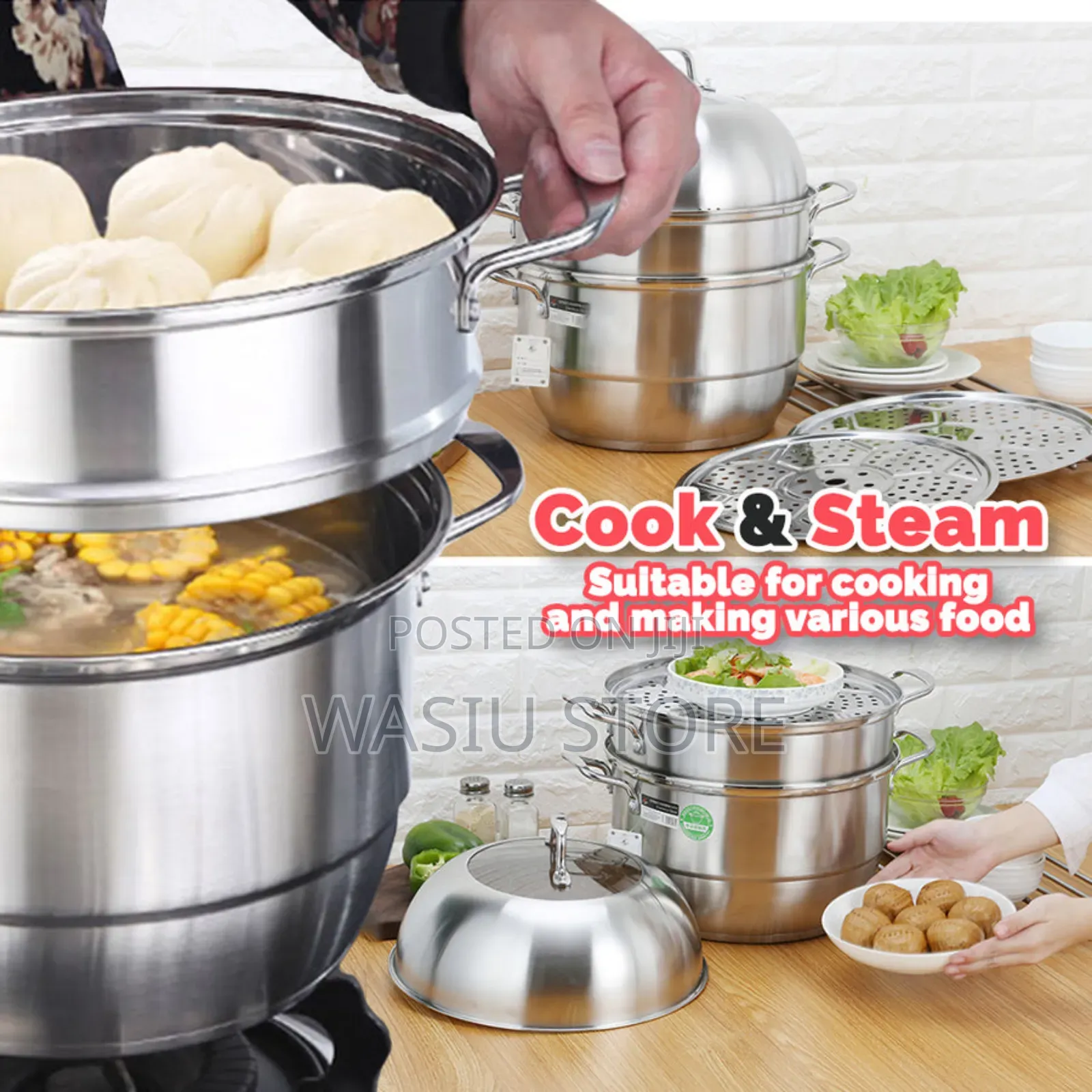 30cm 2 Layer Stainless Steel Cooker Steamer