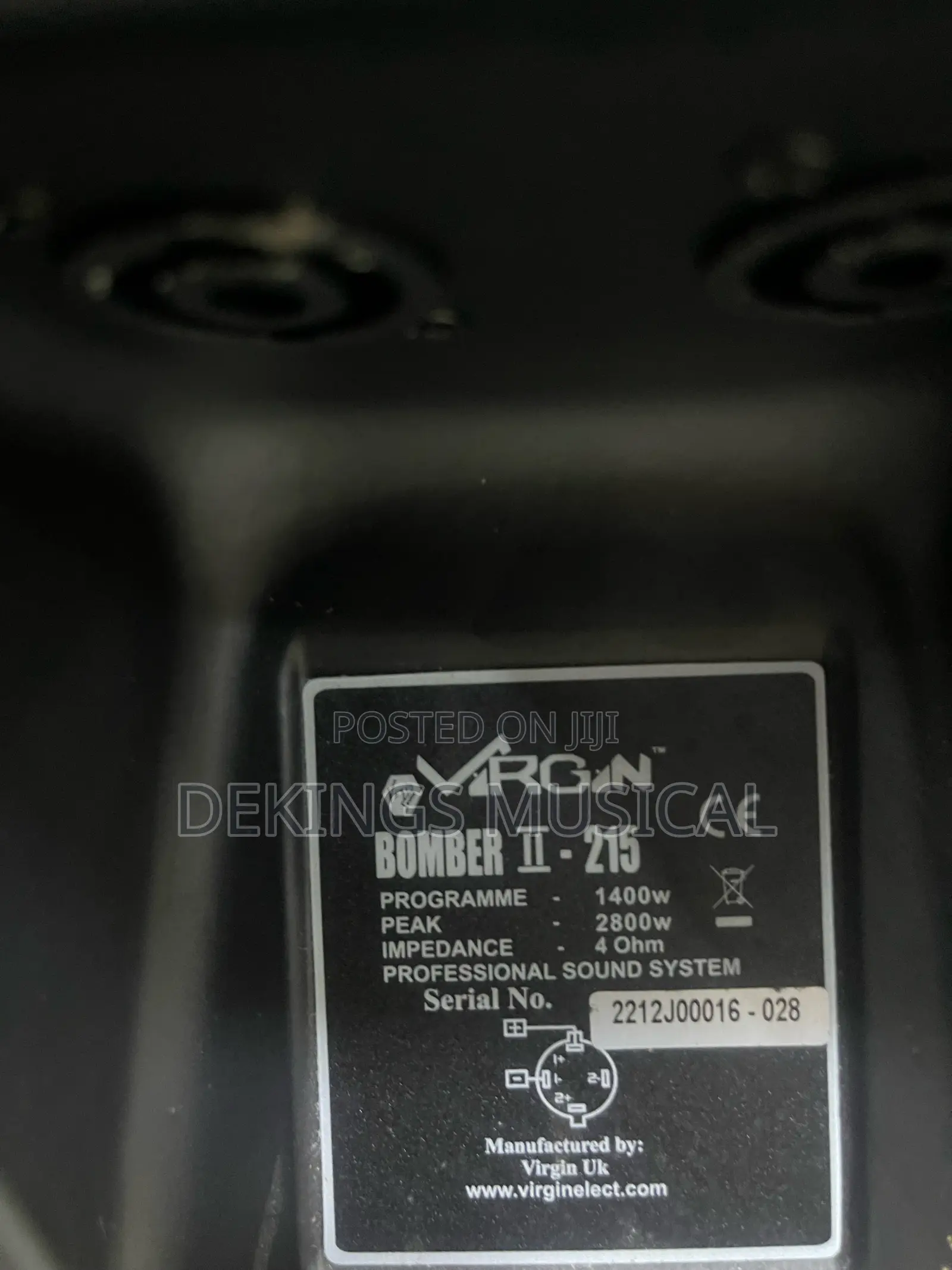 Virgin Bomber Ii 215 Full Range Loudspeaker