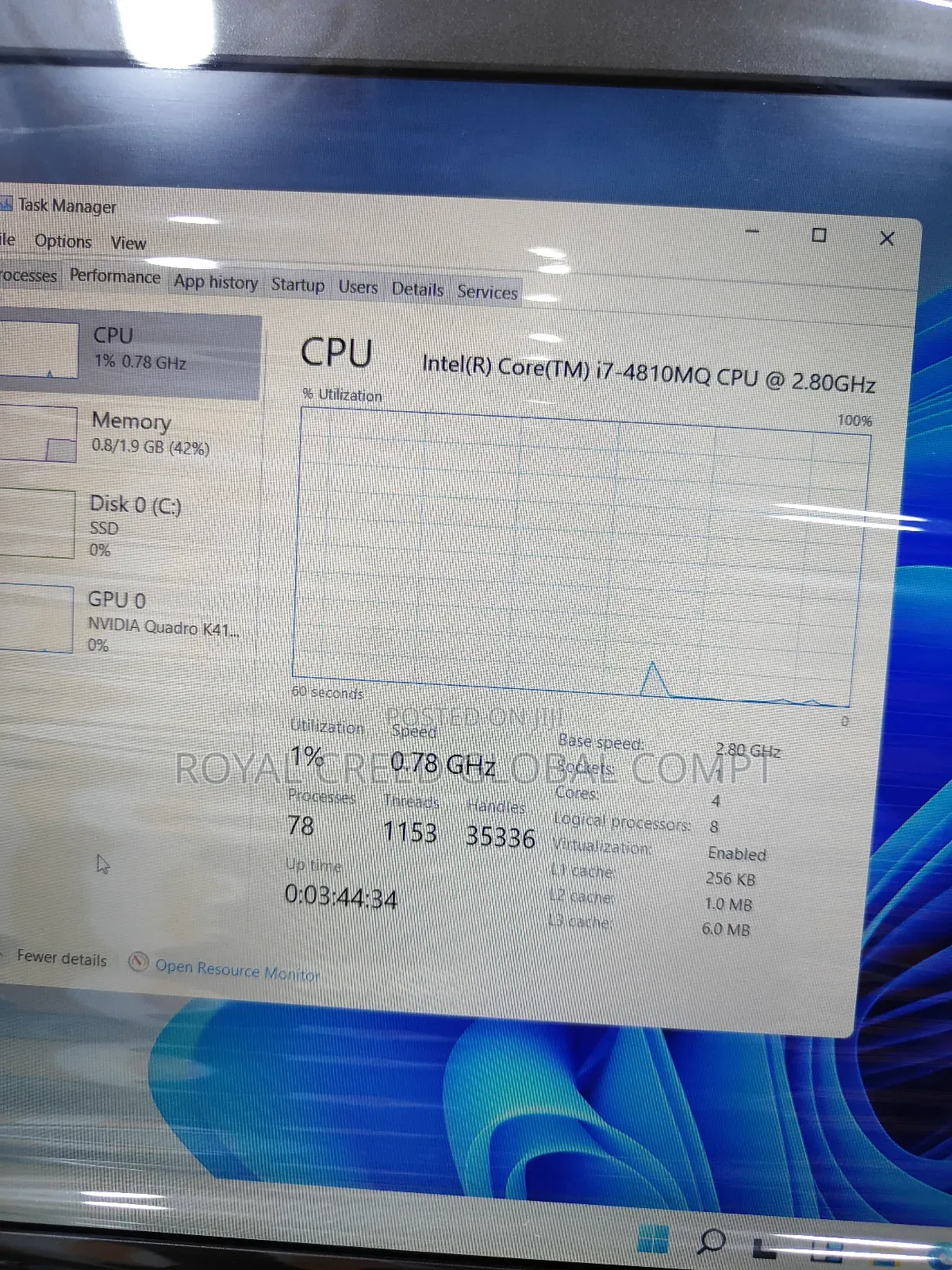 Laptop Dell Precision M6800 32GB Intel Core I7 HDD+SSD 1T