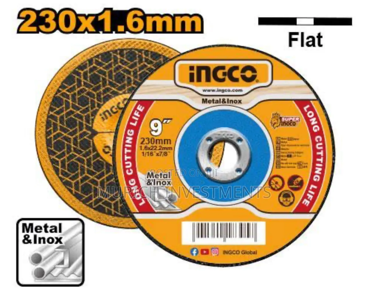 Ingco Abrasive Metal Cutting Disc 9”