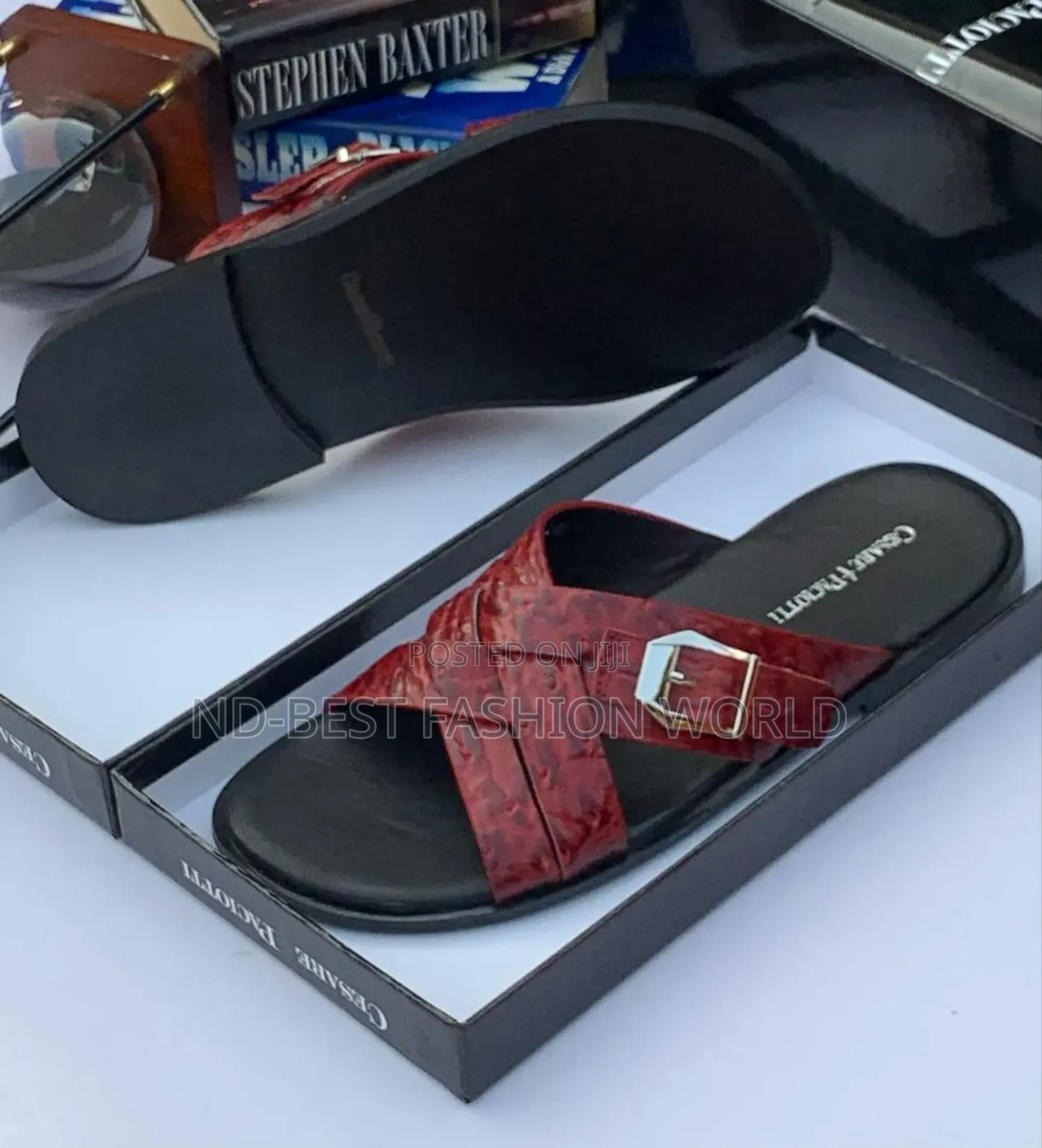 Brawn Leather Paciotti Slippers