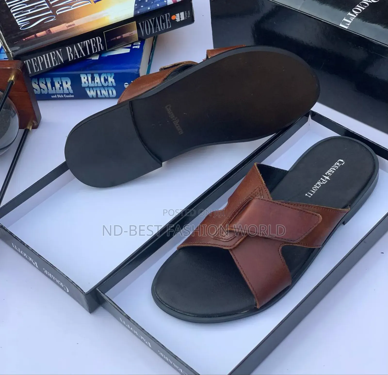Brawn Leather Paciotti Slippers