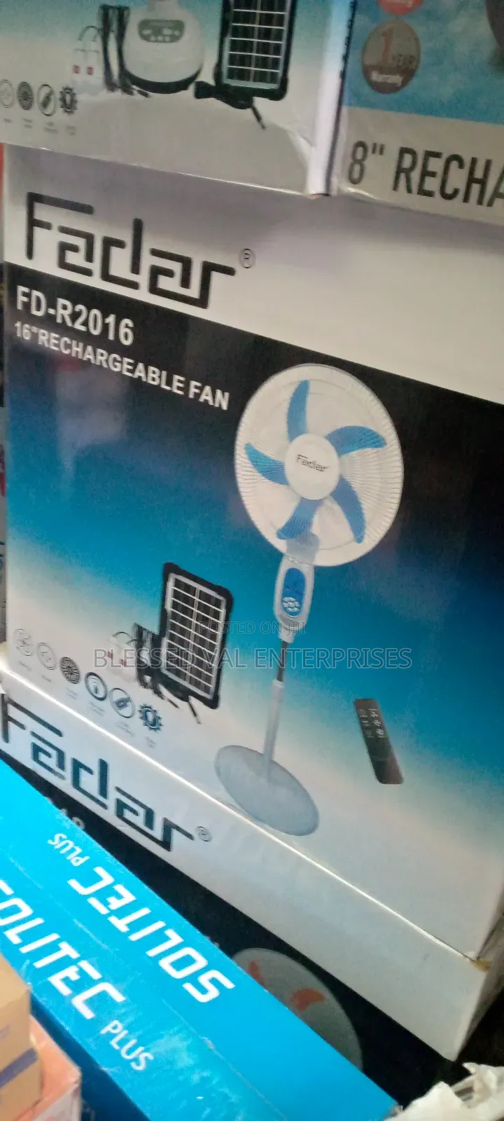 Father 16 Inches Solar Rechargeable Fan With Plan