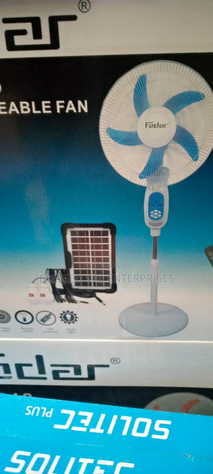 Father 16 Inches Solar Rechargeable Fan With Plan