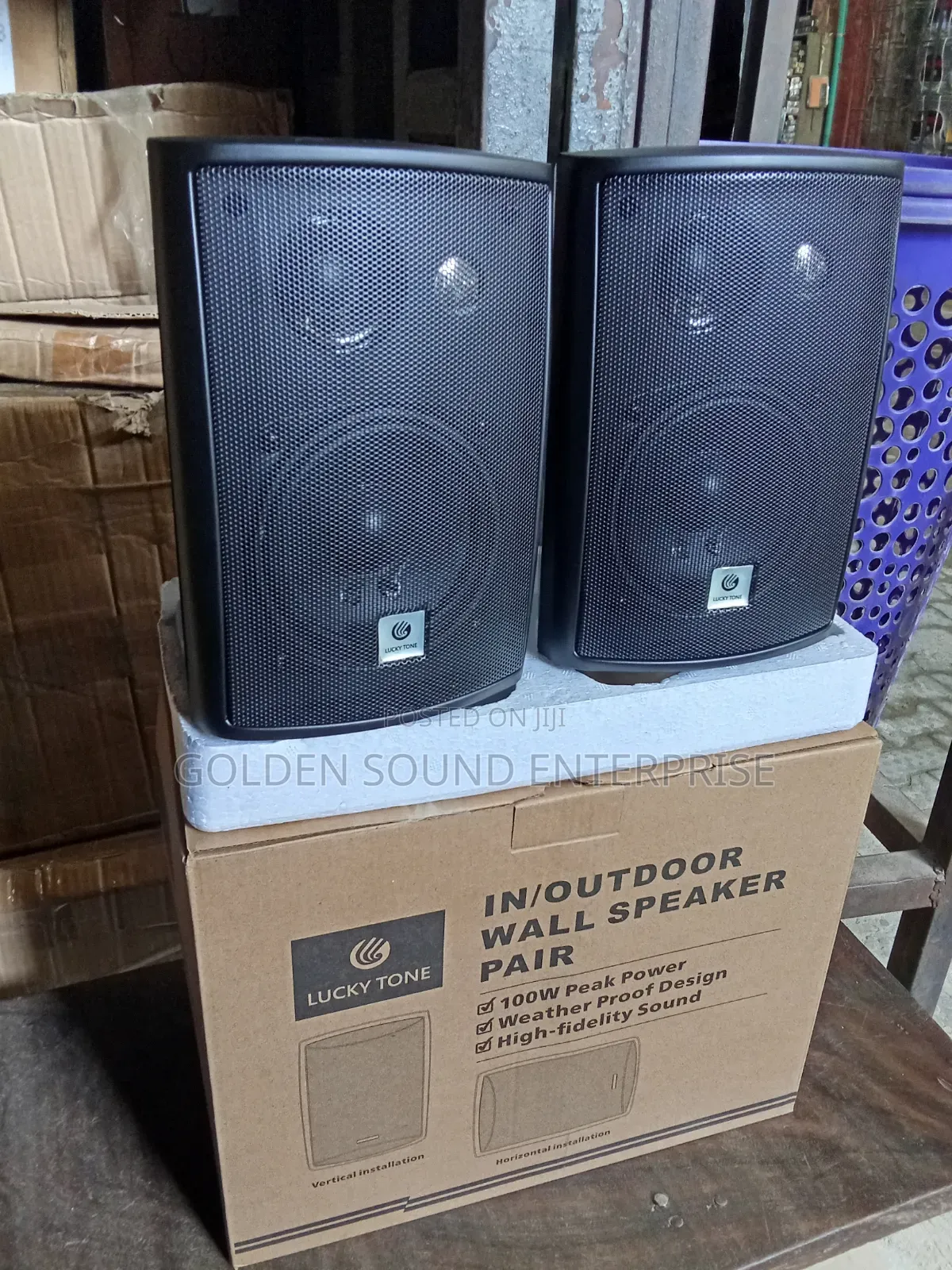 Lucky Tone in/Outdoor Wall Speaker Pair Model Wp415lwpb