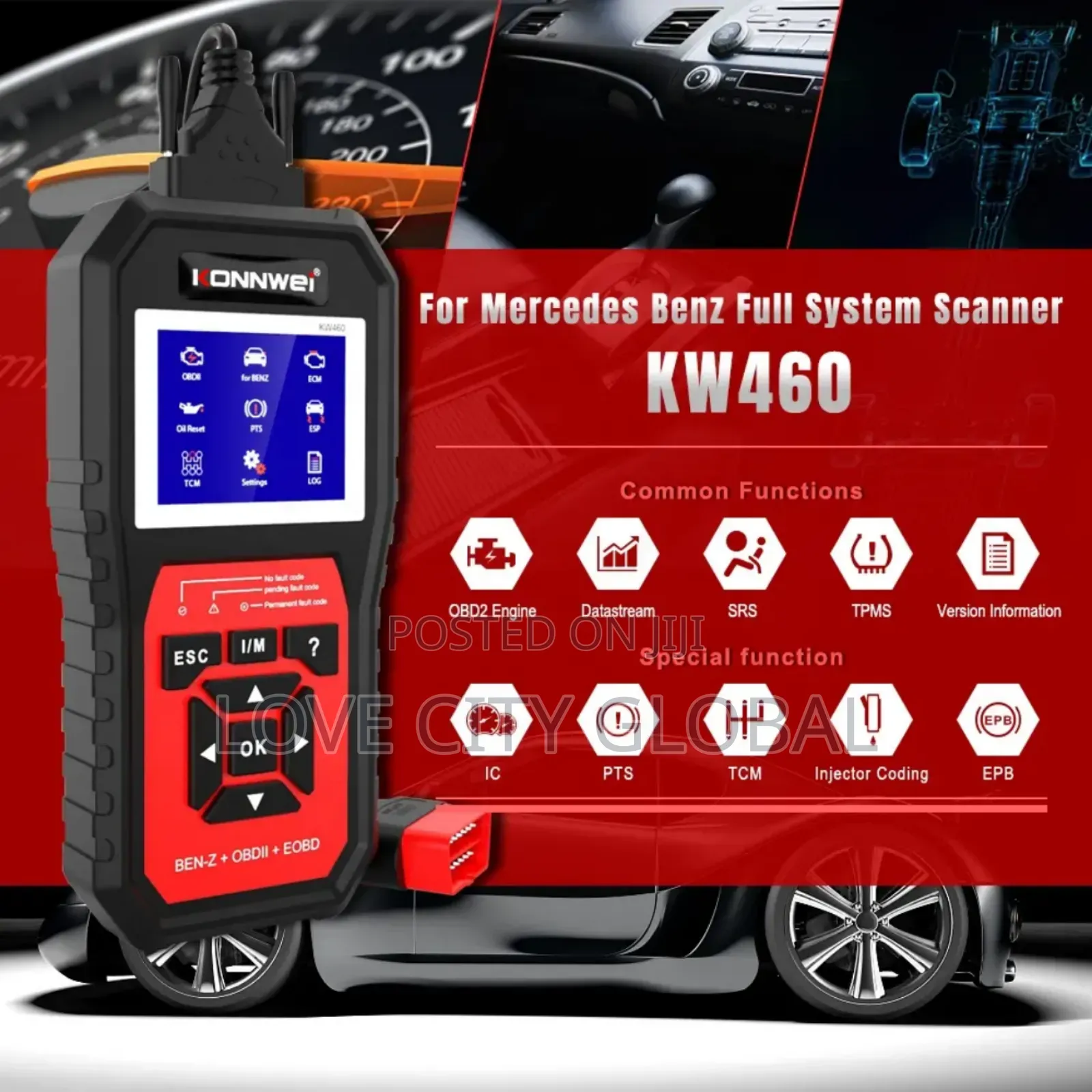 Konnwei Kw460 Obd2 Mercedes-Benz Car Scanner Diagnostic Tool