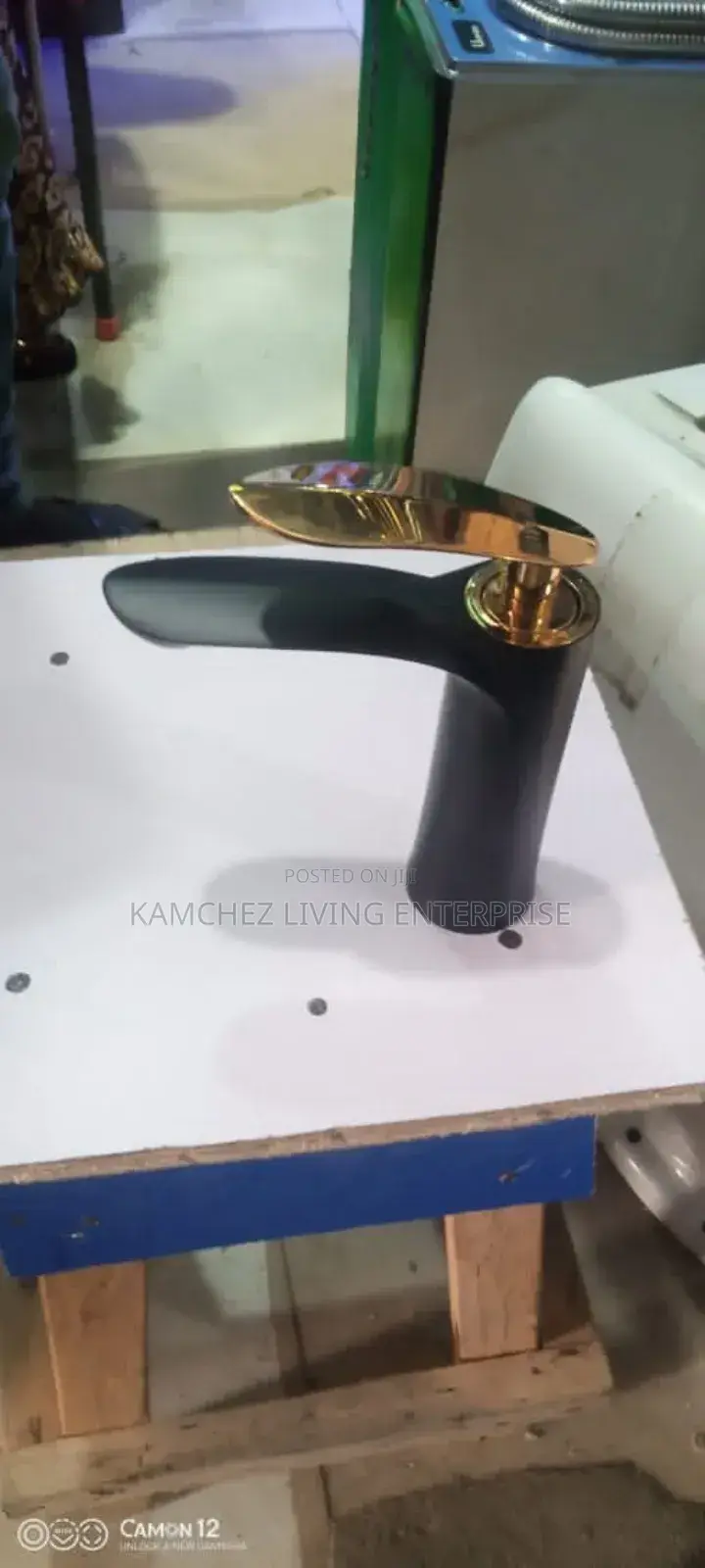 Matte Black Gold Basin Mixer