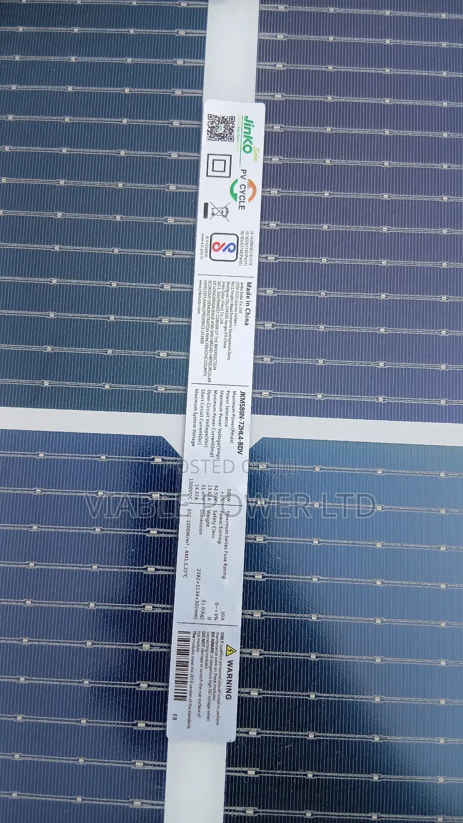 Our Jinko Panel 580w Waybill to Ph We Deliver Worldwide