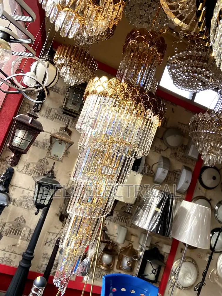 Modern Luxury Stairs Large Crystal Chandeliers