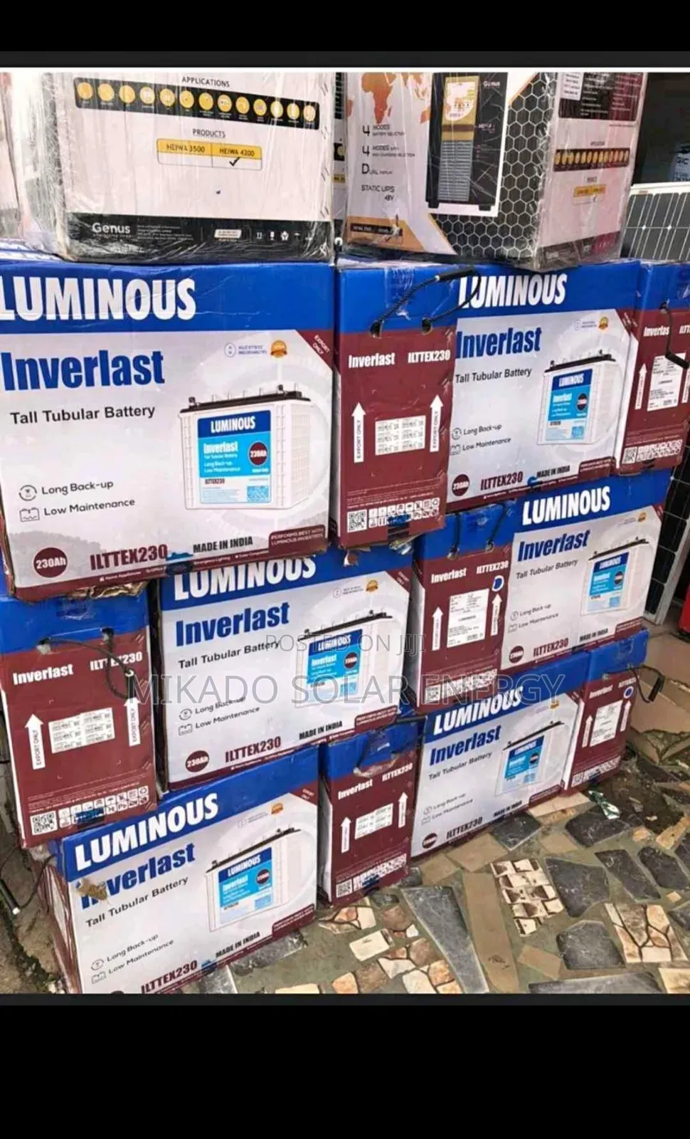 230ah Luminous Inverlast Tall Tubular Battery Available