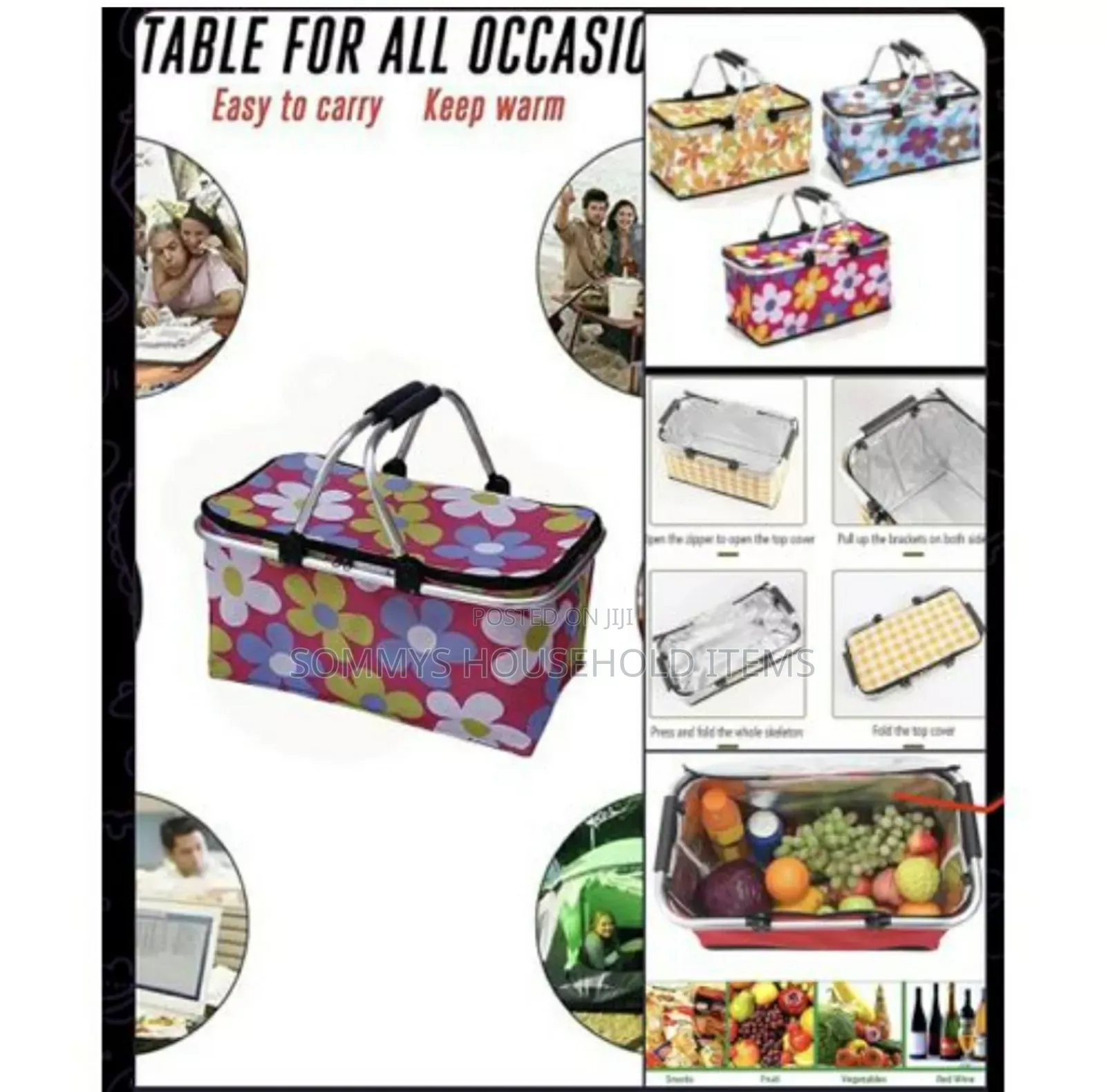 Foldable Insulated Picnic Bag / Picnic Basket