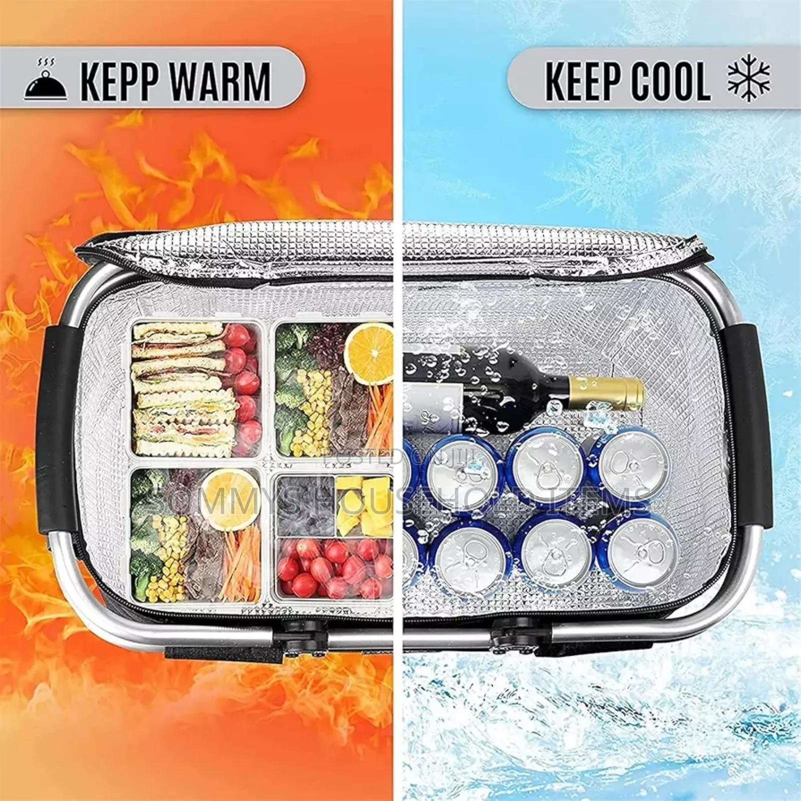 Foldable Insulated Picnic Bag / Picnic Basket