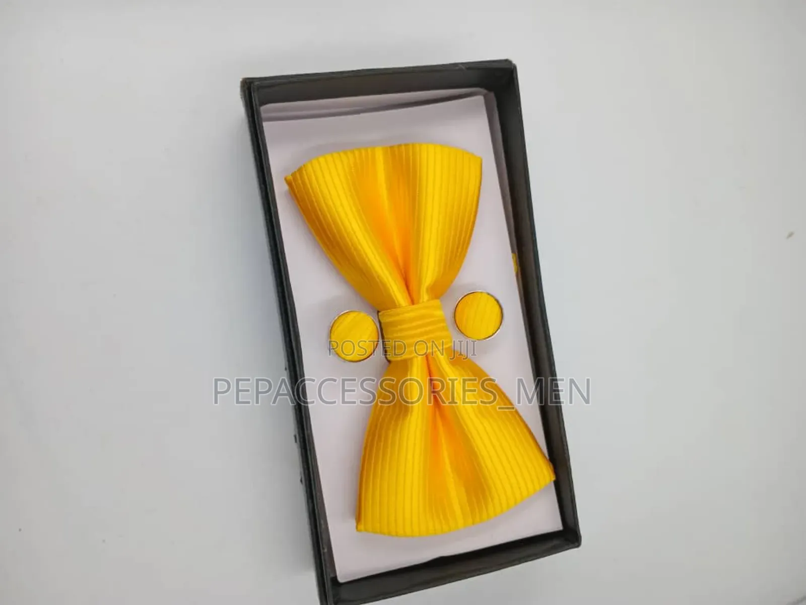 Box Bowtie and Cufflinks