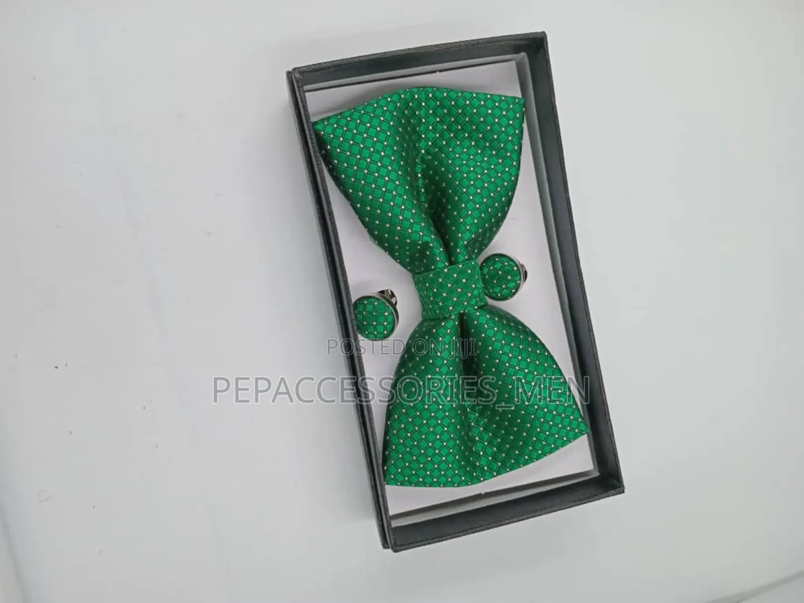 Box Bowtie and Cufflinks