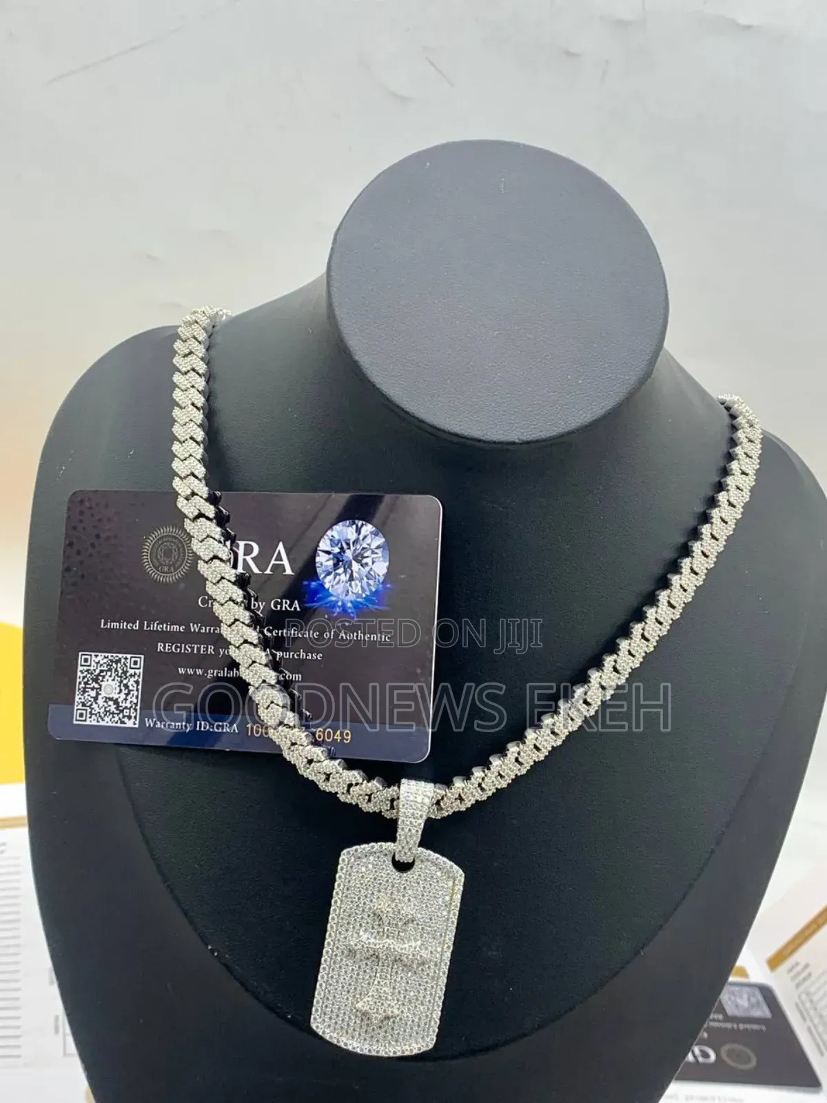 VVS Moissanite Diamond Cuban Necklace, Blade Pendant,Cuba