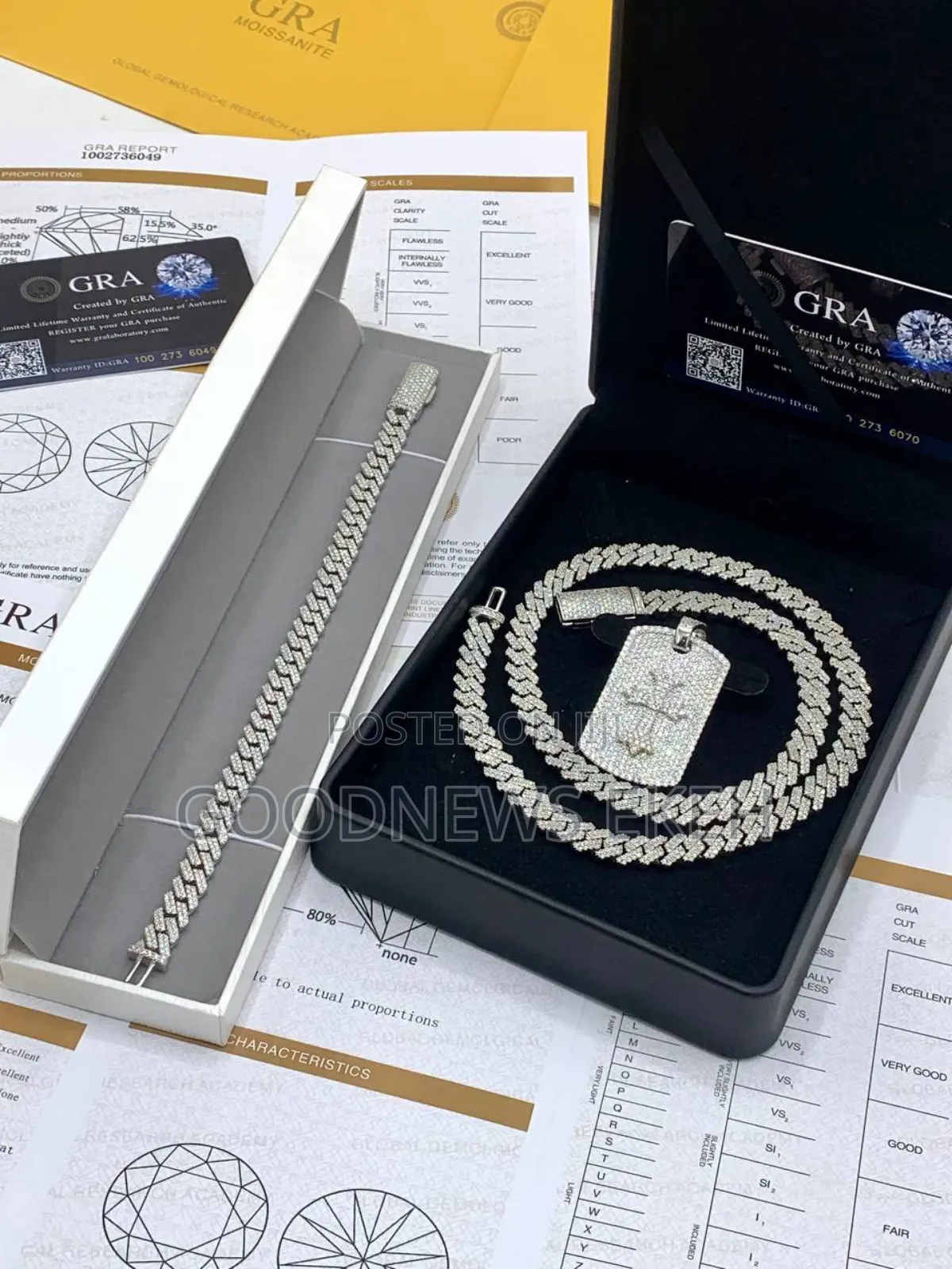 VVS Moissanite Diamond Cuban Necklace, Blade Pendant,Cuba