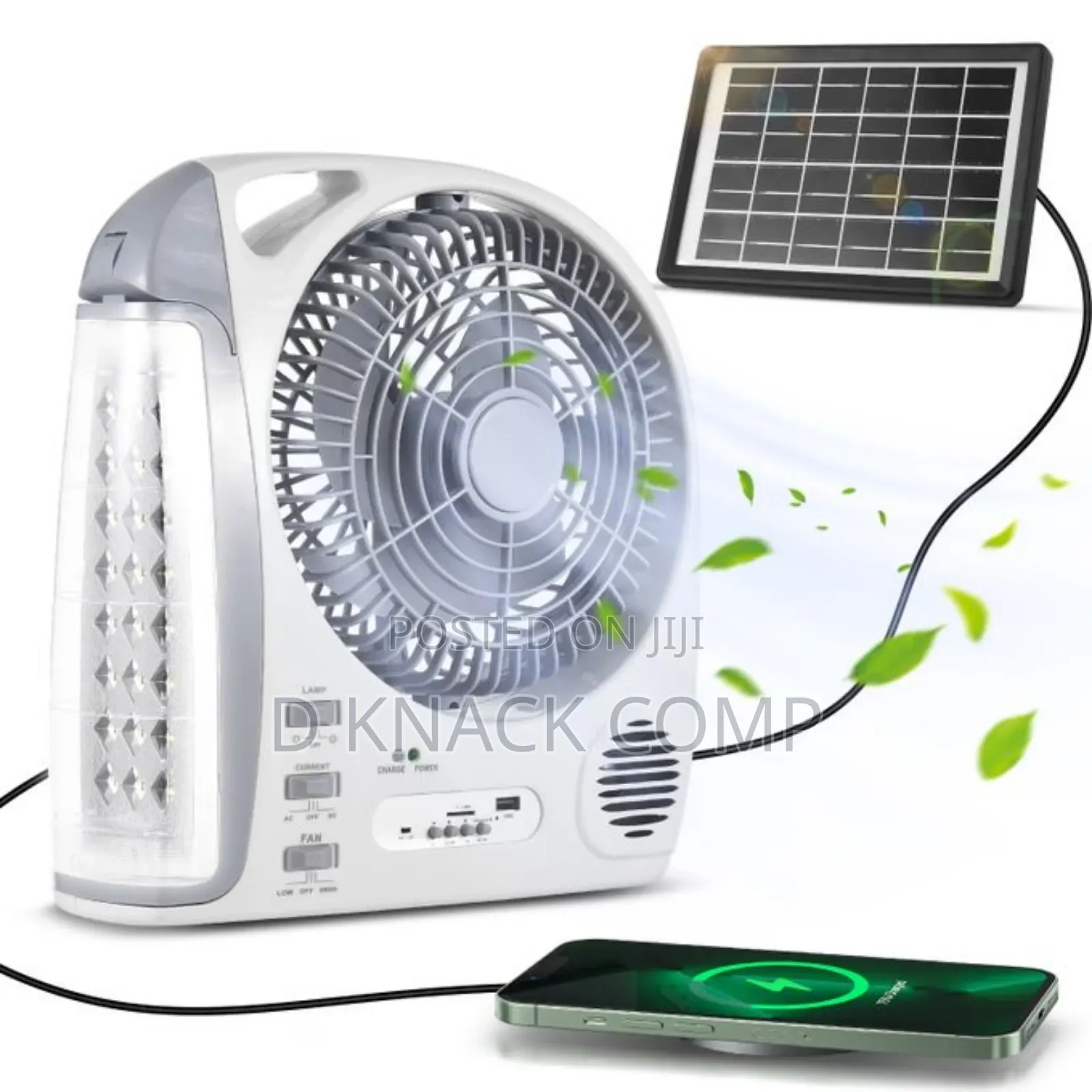 Multifunctional 6-in-1 Portable Fan With Led Light Solar