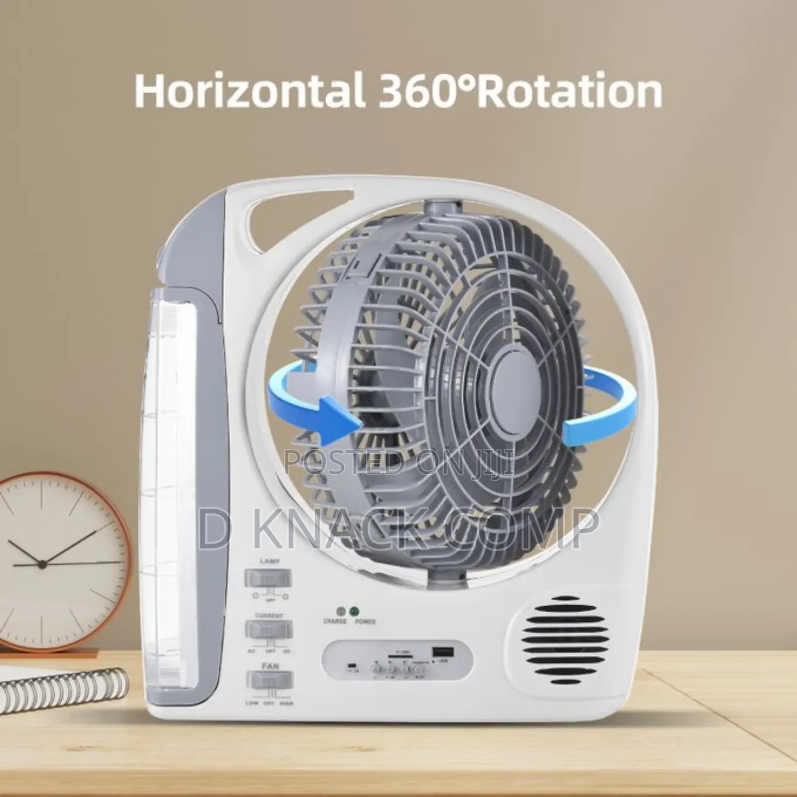 Multifunctional 6-in-1 Portable Fan With Led Light Solar