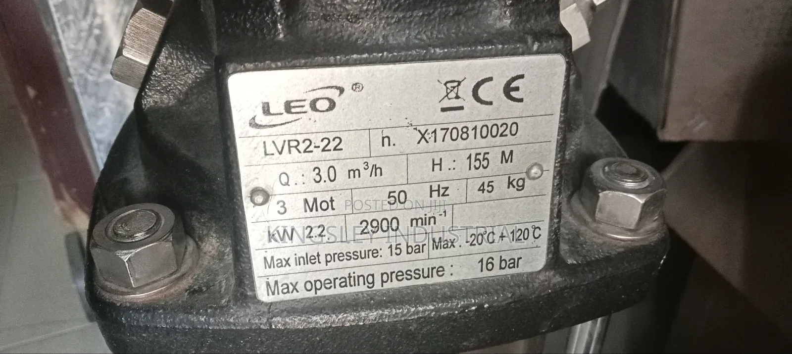 3hp/2.2kw Leo Lvr2-11 Vertical Multistage Pump 3phase 2900rp
