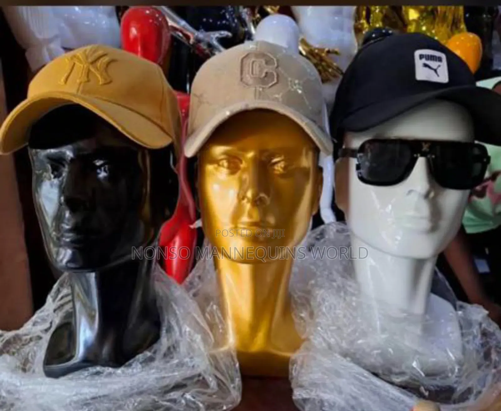 Different Colours Of. Mannequin Heads For Caps/Hats