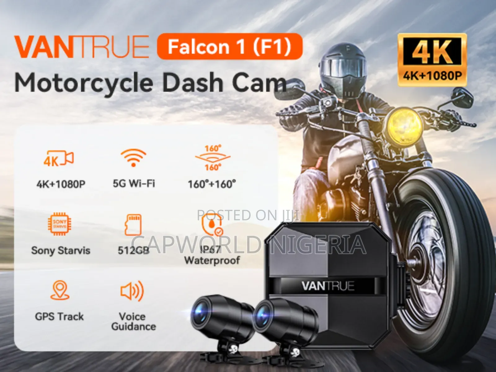 F1 Motorcycle Dash Cam Front And Rear Wifi Motorbike