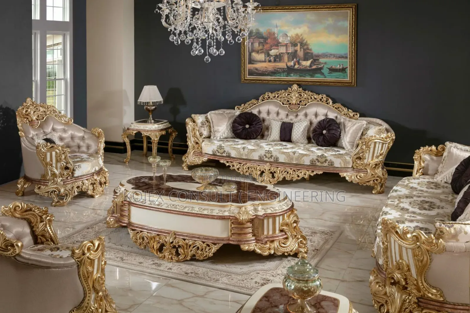 Foreign Brand New Turkey Royal Sette Sofa With Dinning Table