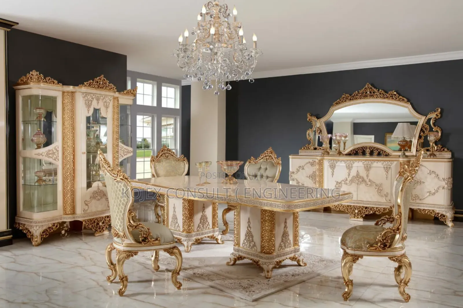 Foreign Brand New Turkey Royal Sette Sofa With Dinning Table